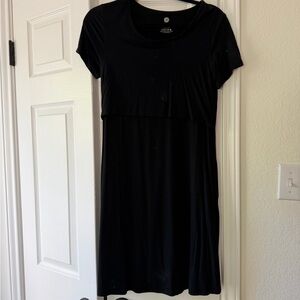 Black Nursing Short-Sleeve Women’s Dress